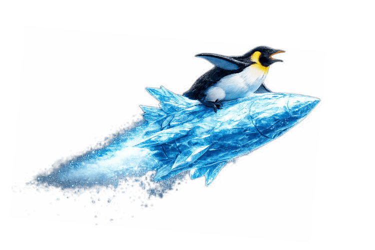 IcePeng Flyyn streaking on a frozen diagonal